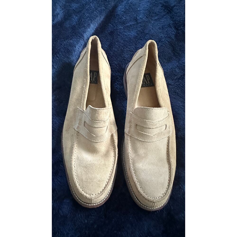 VINTAGE NEW UNWORN SUEDE GUM SOLE PENNY LOAFERS MADE IN ITALY FOR GAP 11D - Picture 2 of 7
